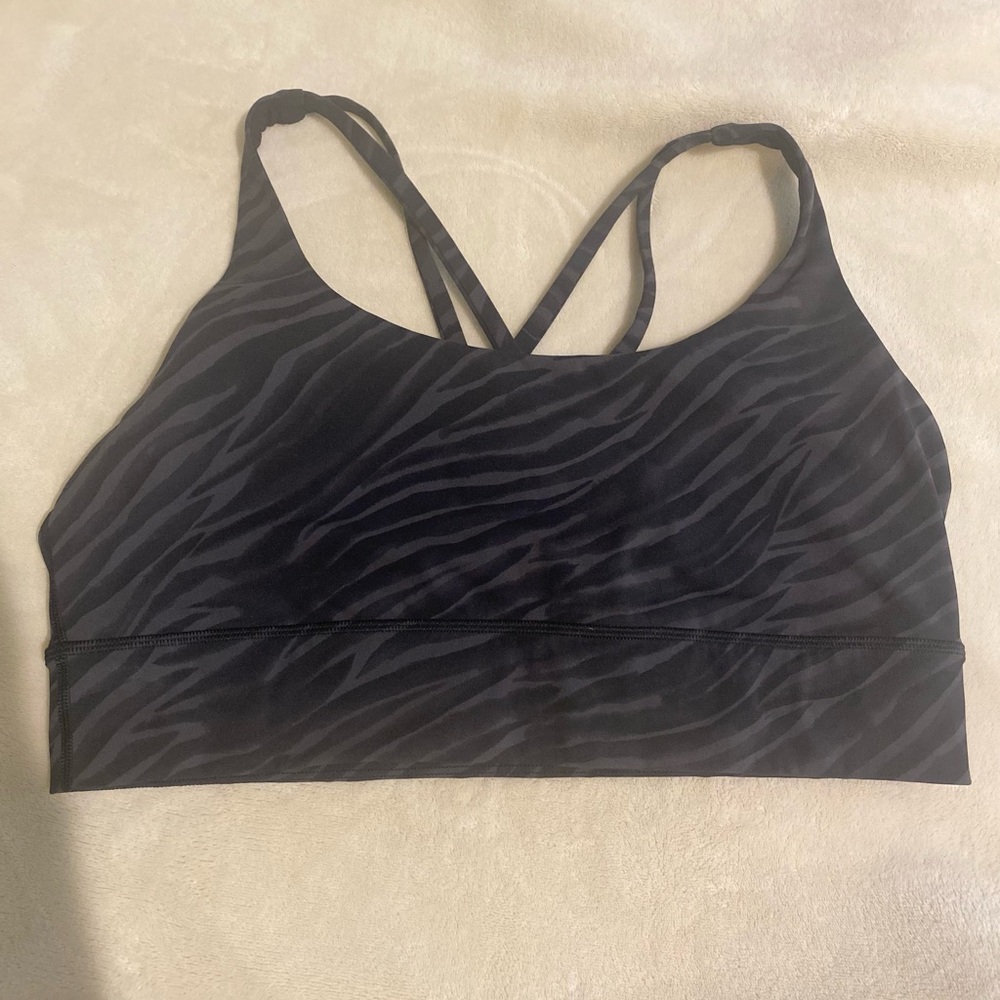 Lululemon Black Zebra Print Sports Bra